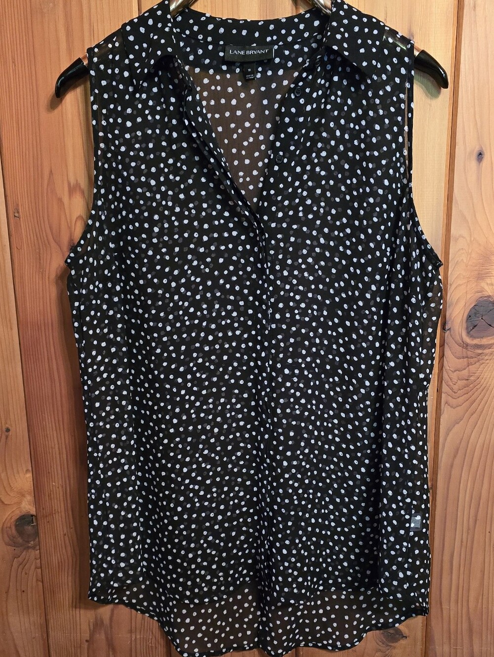 Lane Bryant Black Polka Dot Sleeveless‎ Camisole